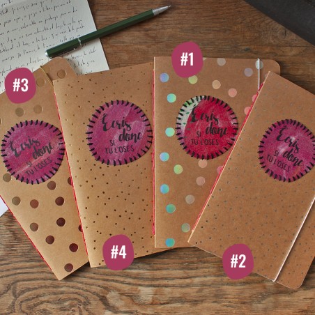 Carnets "Écris donc si tu l'oses" dans les tons rose